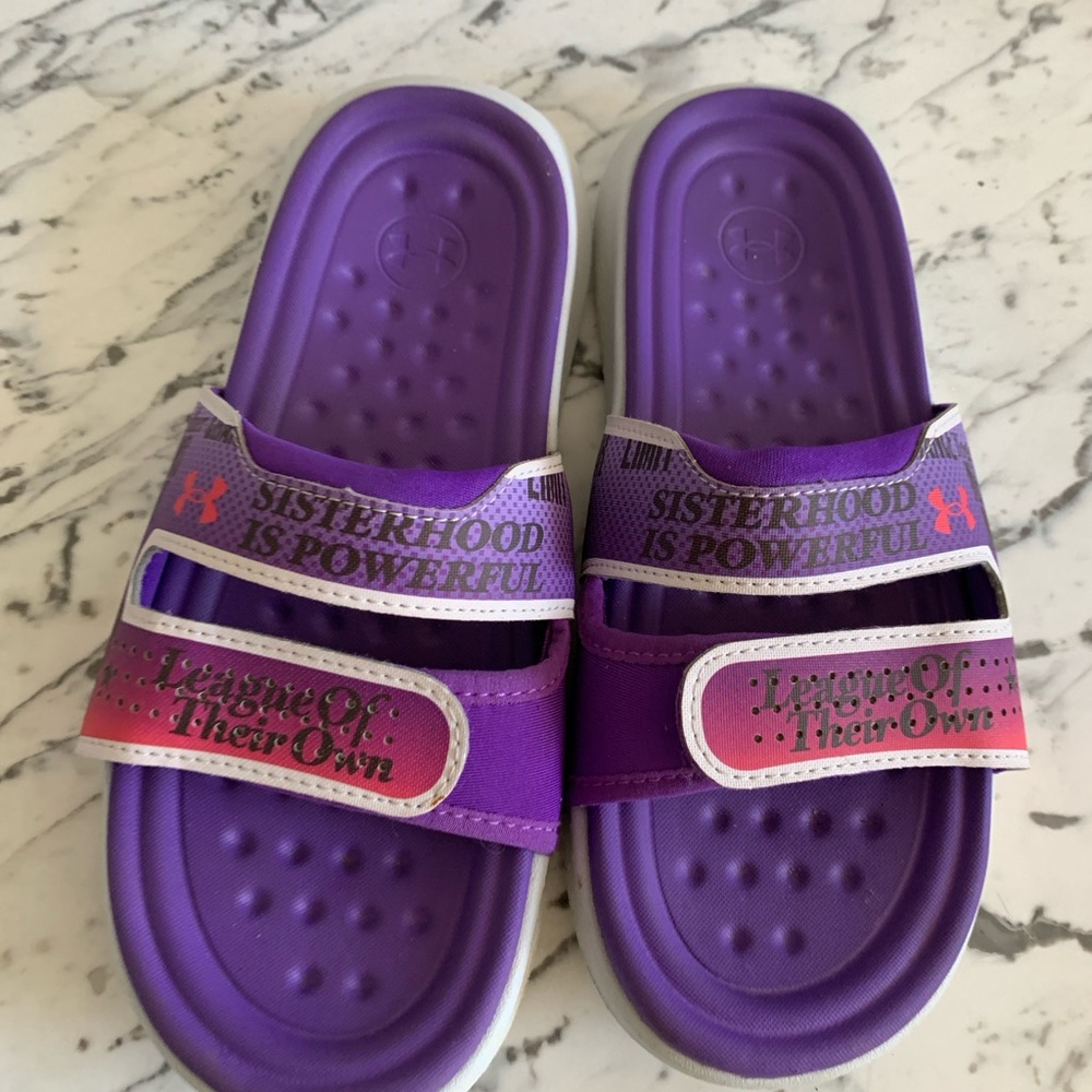 Under Armour Purple Ansa Studio Slide Sandals